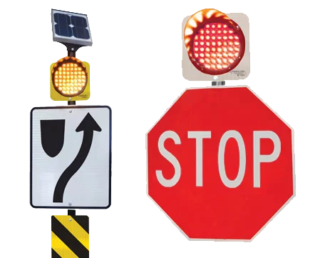 Amber Flashing Beacon - Thin Beacon - LED Traffic Sign - Traffic Beacon - Thin Traffic Sign -Traffic Innovation - Sharpline - Traffic Calming 